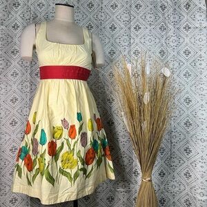NWT Maeve by Anthropologie Yellow Floral Dress